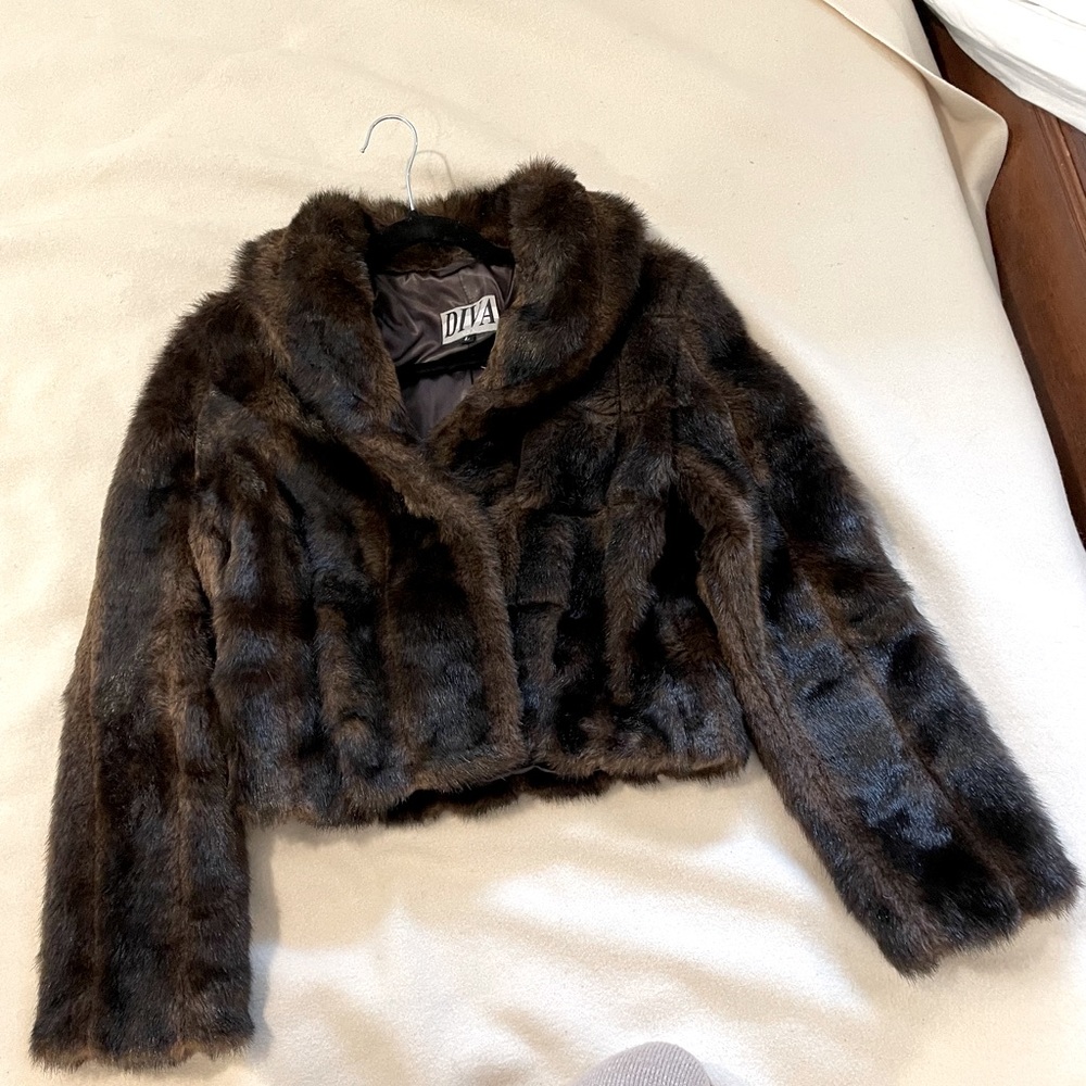 Vintage Faux Beaver Fur Coat